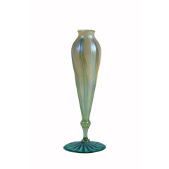 Tiffany Favrile Pulled Feather Flower Form Vase