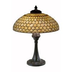 Vintage Tiffany Studios Jeweled Fish Scale Table Lamp