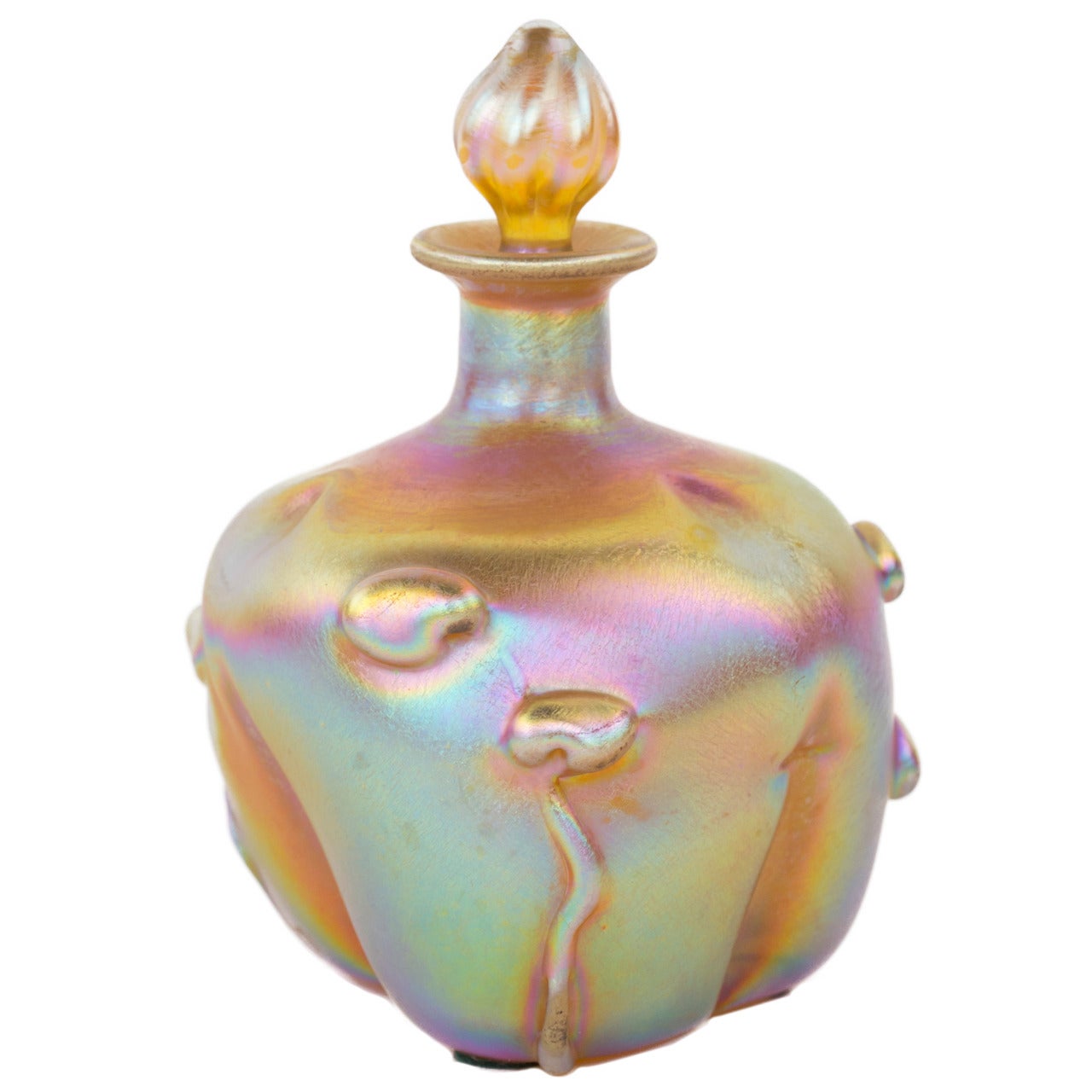 Art Nouveau Favrile Glass Perfume Bottle by Tiffany Studios