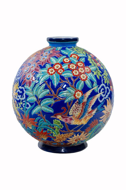 Jungle Bird Vase by, Longwy