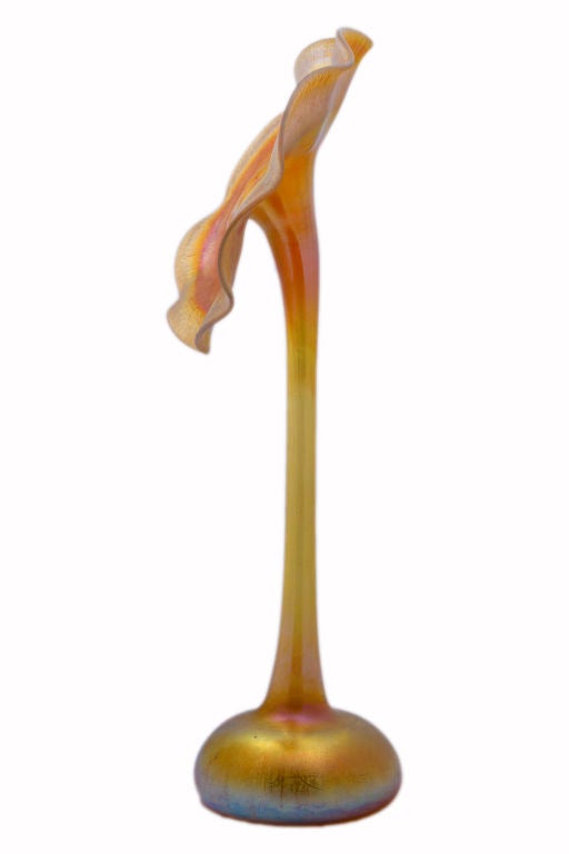 American Tiffany Studios Favrile Jack-in-the-Pulpit Vase