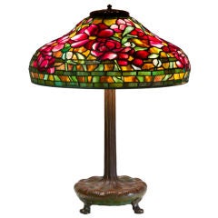 Vintage Tiffany Studios Peony Table Lamp