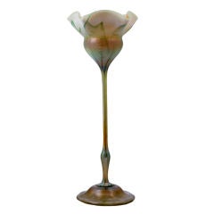 Vintage Tiffany Studios Pulled Feather Flower Form Favrile Vase