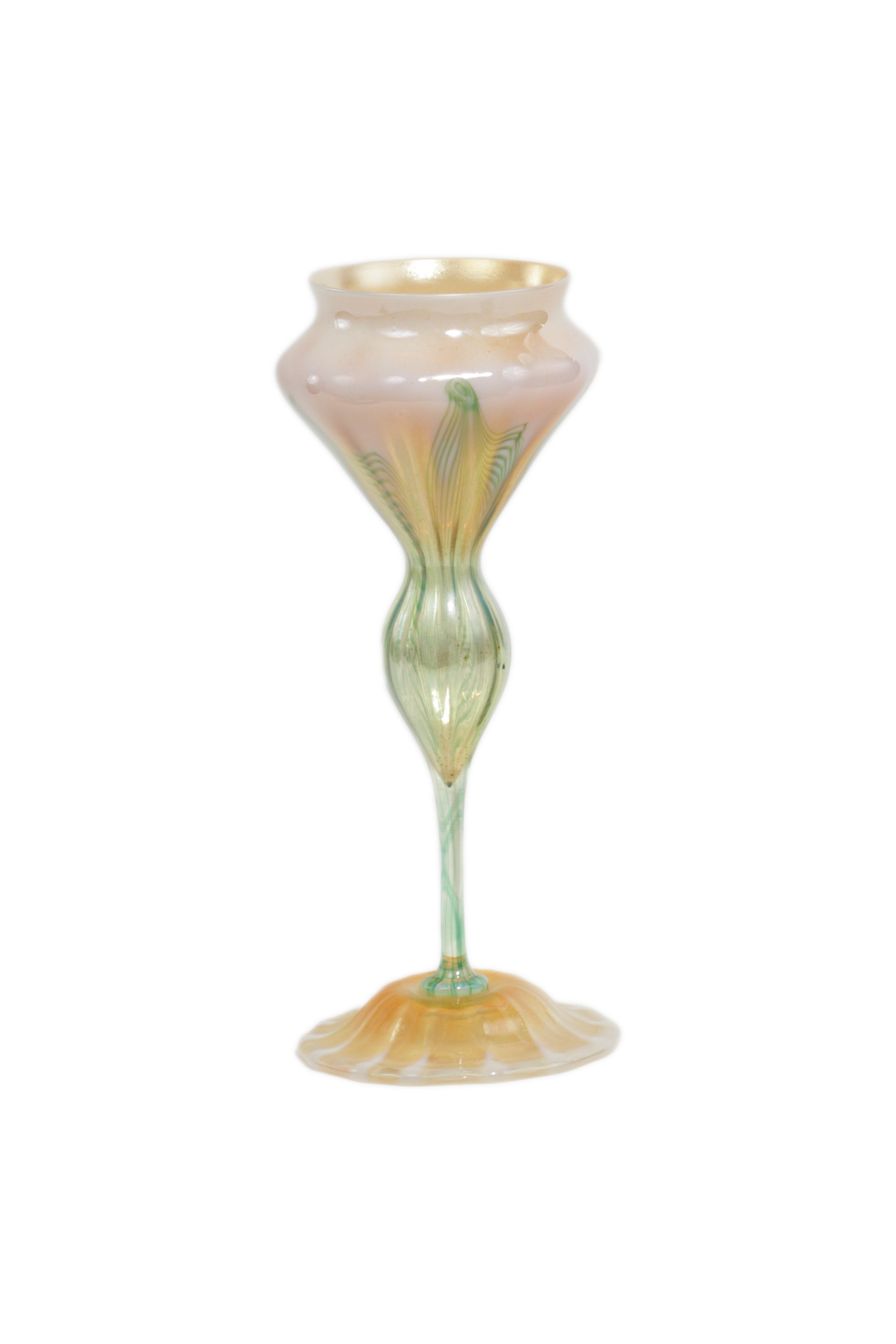 An Art Nouveau Tiffany Favrile Decorated Flower Form Vase