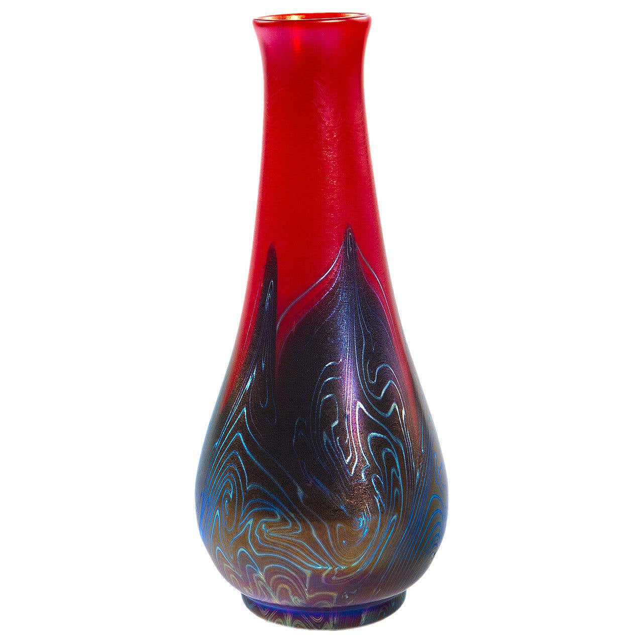 Tiffany Favrile "Red Decorated" Vase at 1stDibs