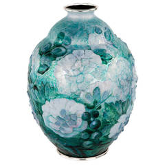 Vase « Foral » émaillé de style Art nouveau français par Camille Faure