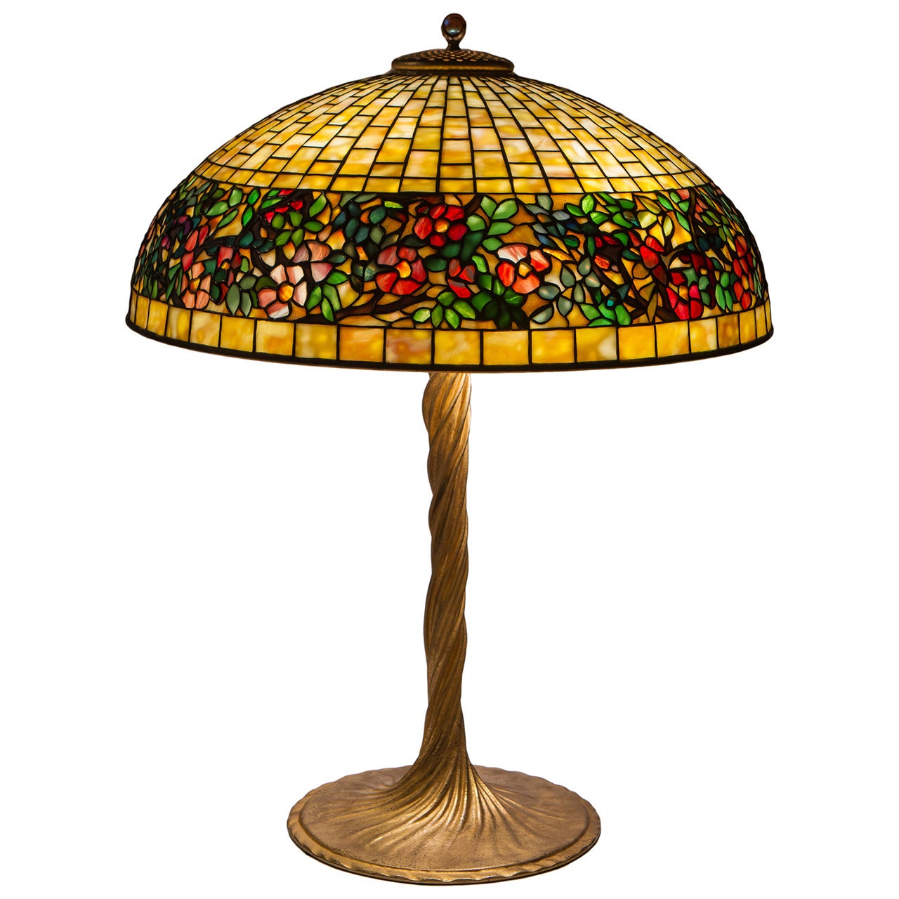 Art Nouveau "Belted Rose" Table Lamp by Tiffany Studios
