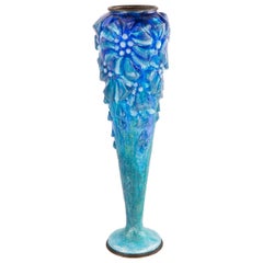Geometric Floral Enameled Vase by Camille Faure