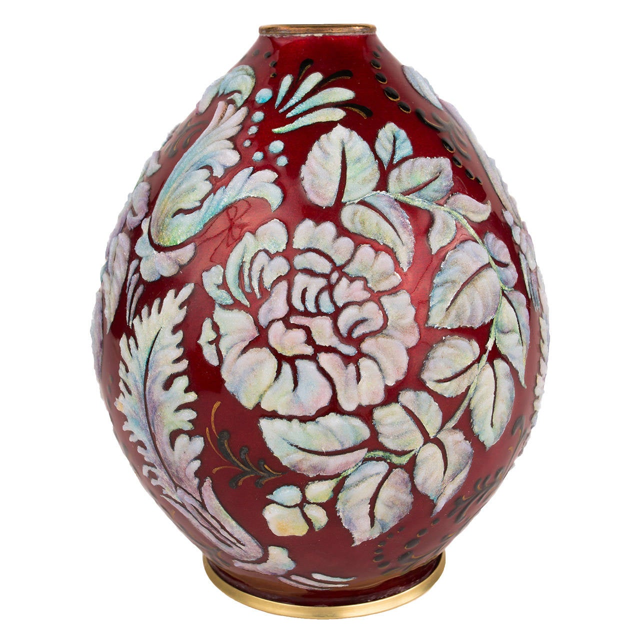 Art Deco "Stylized Floral" Vase by Camille Fauré at 1stdibs
