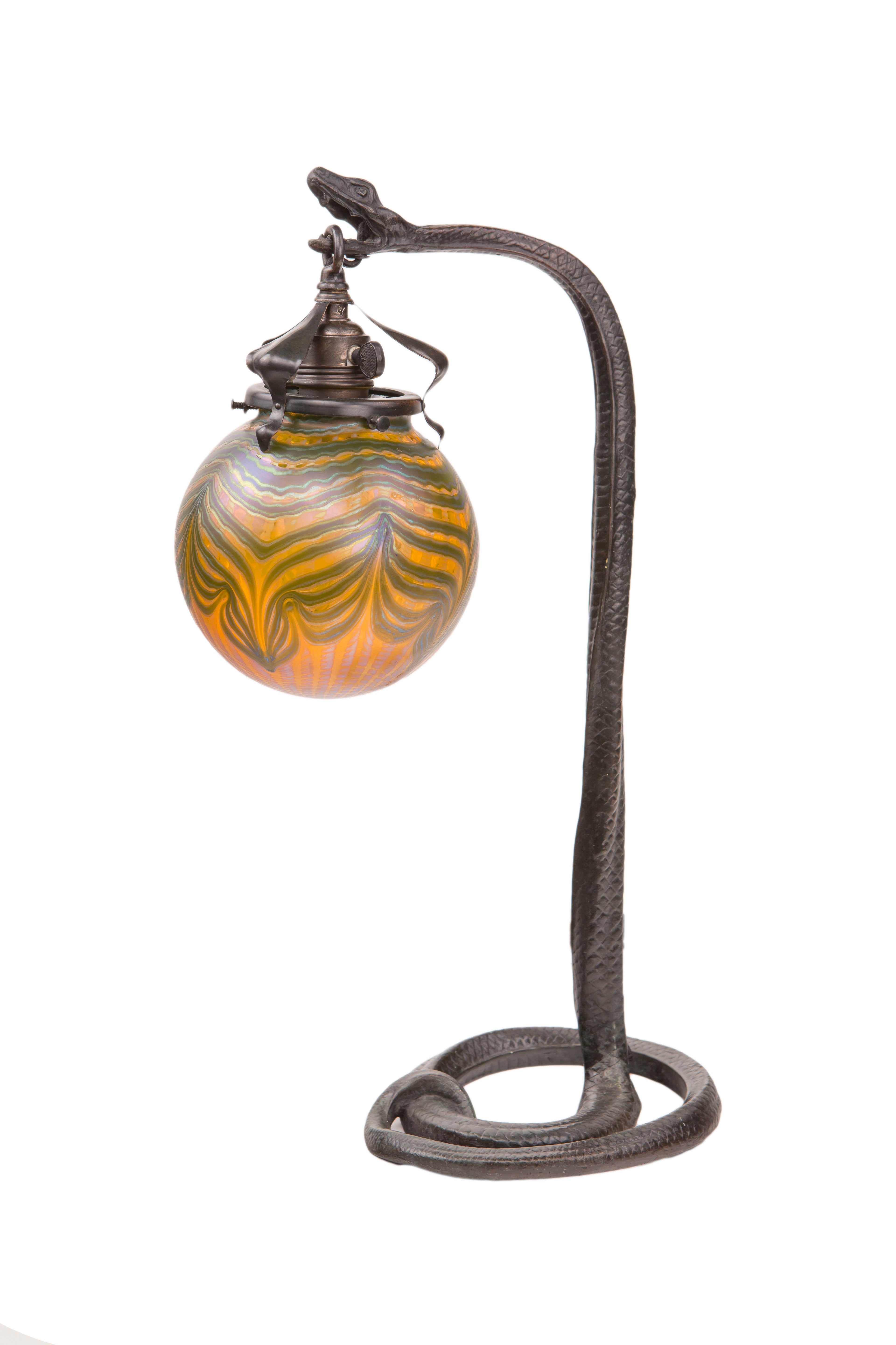 Austrian Art Nouveau Snake Table Lamp