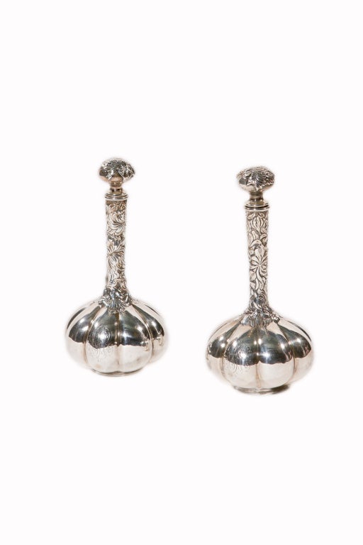 A Pair of Art Nouveau Sterling Silver Perfumes