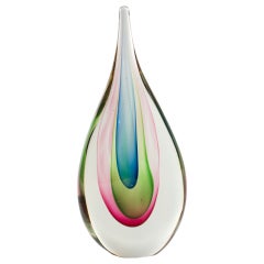 A Seguso Sculptural Art Glass Teardrop Vase
