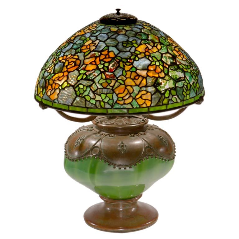 Tiffany Studios Elaborate Rambling Rose Table Lamp