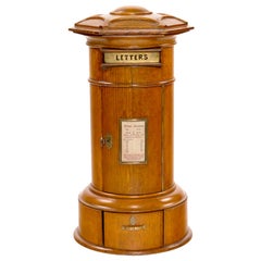 Antique A 19th Century English Victorian Oak Desktop Letterbox