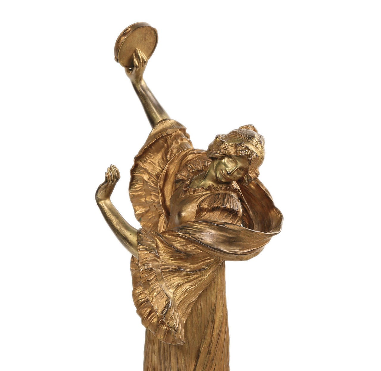 Art Nouveau Agathon Léonard "Danseuse au Tambourin" Sculpture