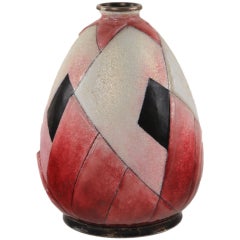 Art Deco Enameled Vase by Camille Fauré