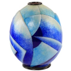 An Art Deco Enameled Vase by, Camille Fauré