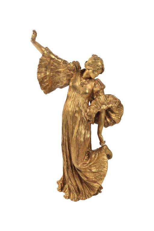 A French Art Nouveau gilt bronze sculpture 