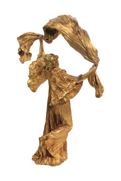 An important French Art Nouveau gilt bronze 