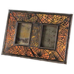 Antique Tiffany Studios Double "Pine Needle" Pattern Picture Frame