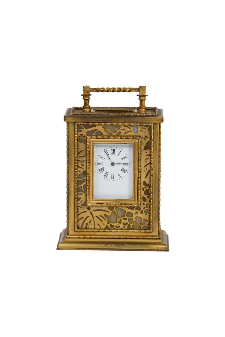 Grapevine Pattern Carriage Clock by Tiffany Studios