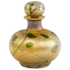 Bouteille de parfum décorée en favrile Art Nouveau de Tiffany Studios