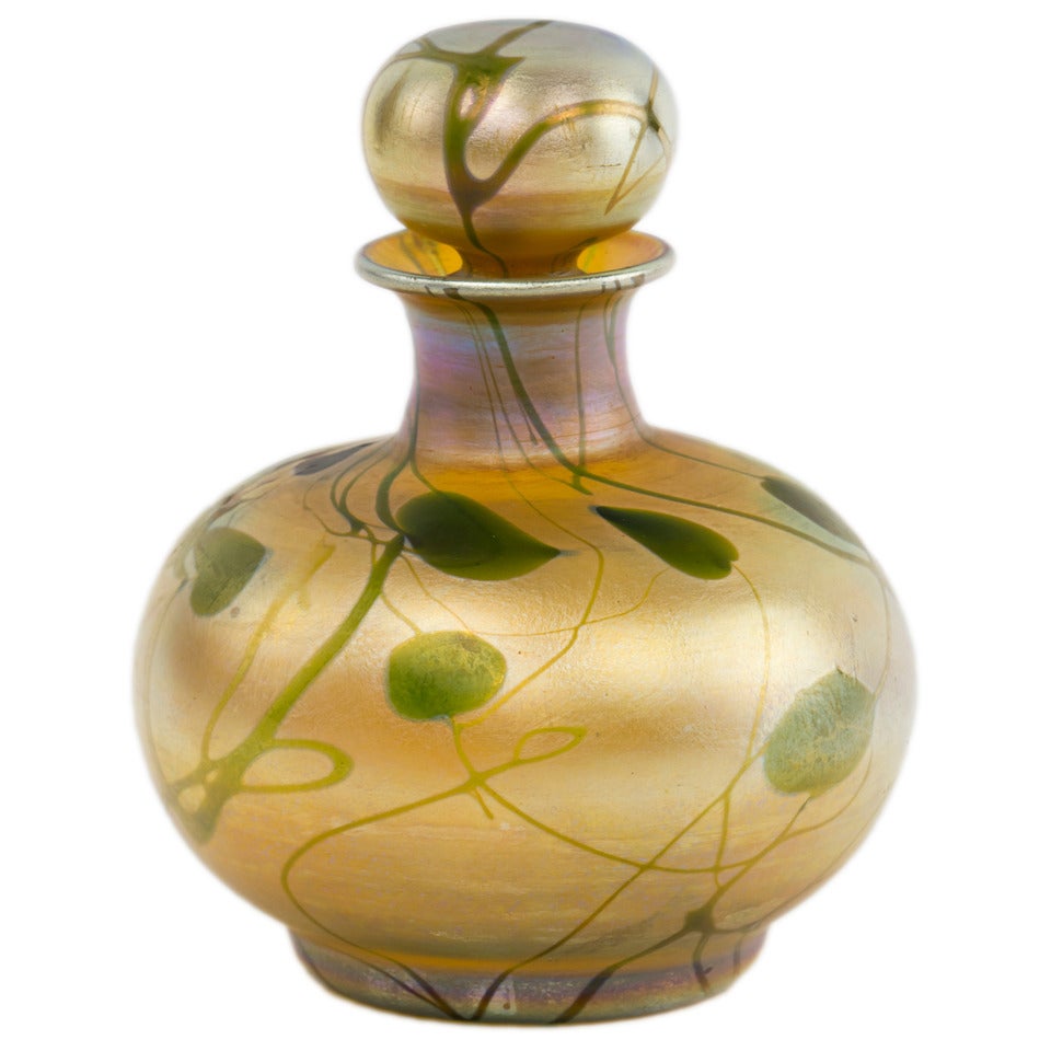 An Art Nouveau Tiffany Favrile Decorated Perfume Bottle by Tiffany Studios
