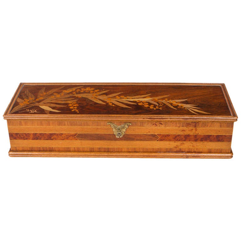 An Art Nouveau Box with Marquetry Decoration by Emile Gallé at 1stdibs