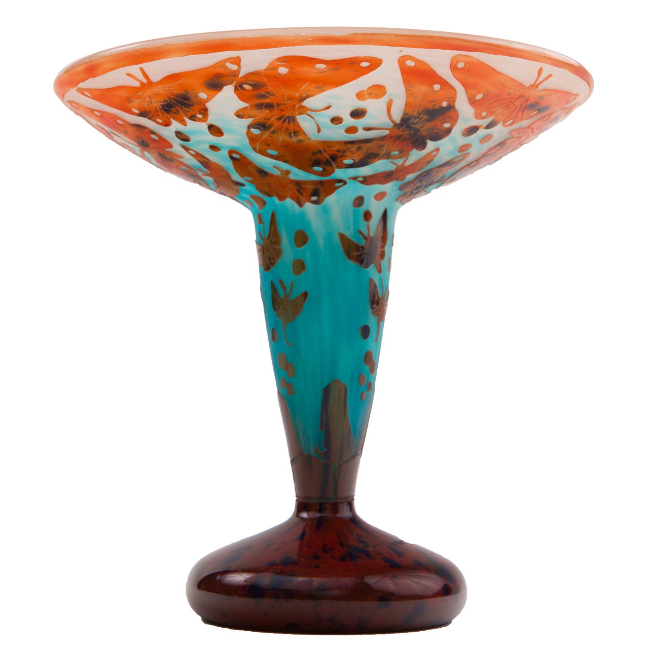 Papillons Vase by Charles Schneider for Le Verre Francias