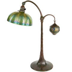 Antique "Turtleback Tile Counter Balance" Desk Lamp by, Tiffany Studios