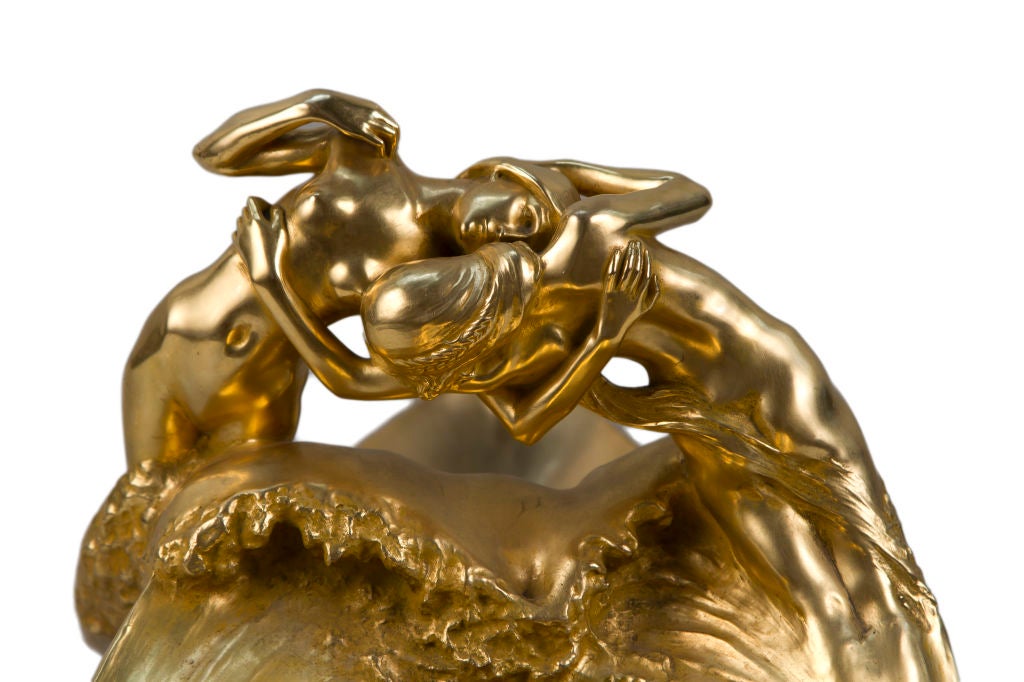 An original French Art Nouveau gilt bronze 