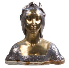 Art Nouveau Bronze Bust of Ophelia