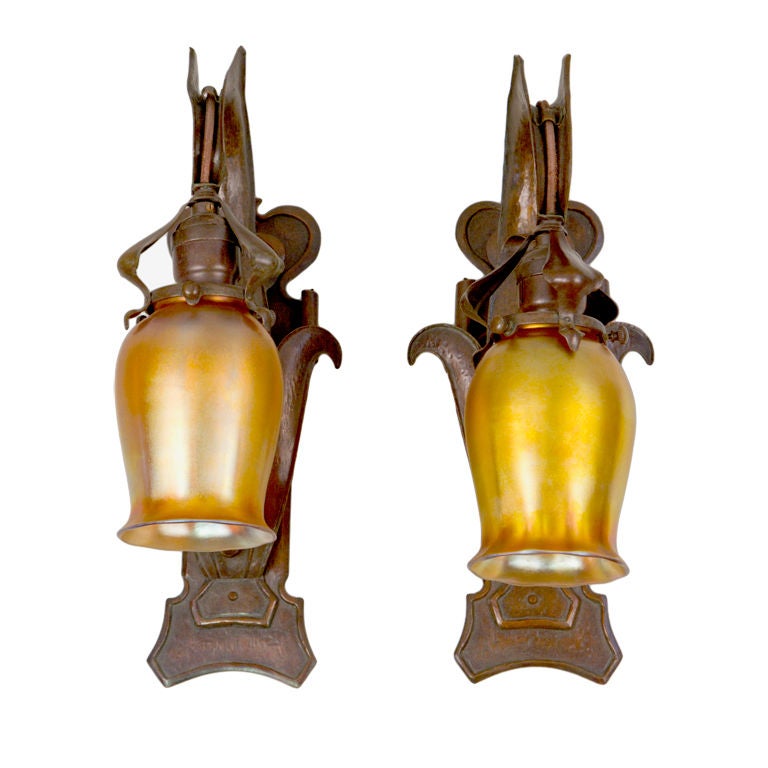 A Pair of Art Nouveau Sconces
