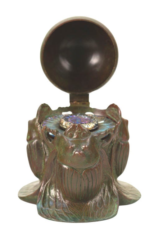 Tiffany Studios Scarab Inkwell
