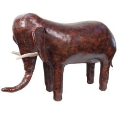 Vintage Abercrombie & Fitch Co. Leather Elephant Ottoman