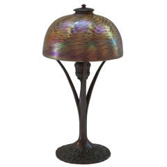 Vintage Tiffany Studios "Carved Damascene" Desk Lamp