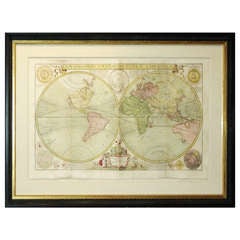 Large Scale Double-Hemisphere World Map; Wall Map