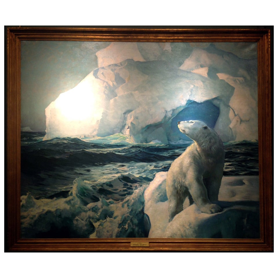 Une scène dramatique de l'Arctique par l'un des meilleurs peintres de marine américains - Frederick Judd Waugh en vente