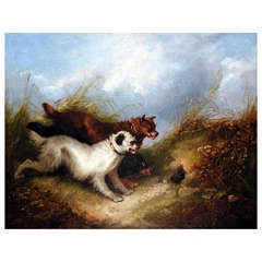 George Armfield (Smith) (1808-1893) "Terriers Rabbiting"