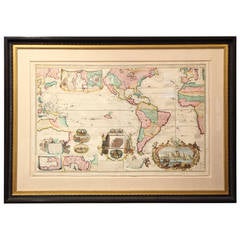 Antique DeLeth Map of the Americas