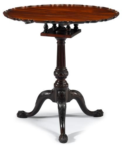 Mahogany Chippendale Carved Walnut Tea Table For Sale
