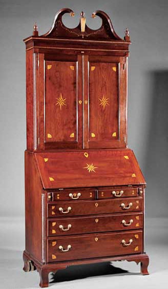 American Spectacular Maryland Desk and Bookcase For Sale