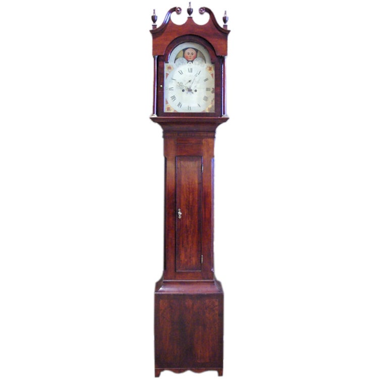 Federal Cherrywood Tall Case Clock For Sale