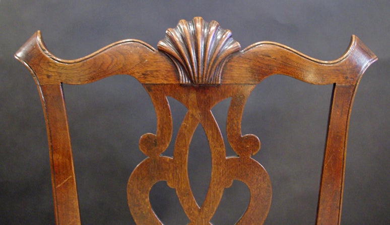 American Chippendale Carved Walnut Side Chair