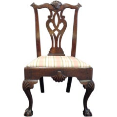 Antique Chippendale Carved Walnut Side Chair