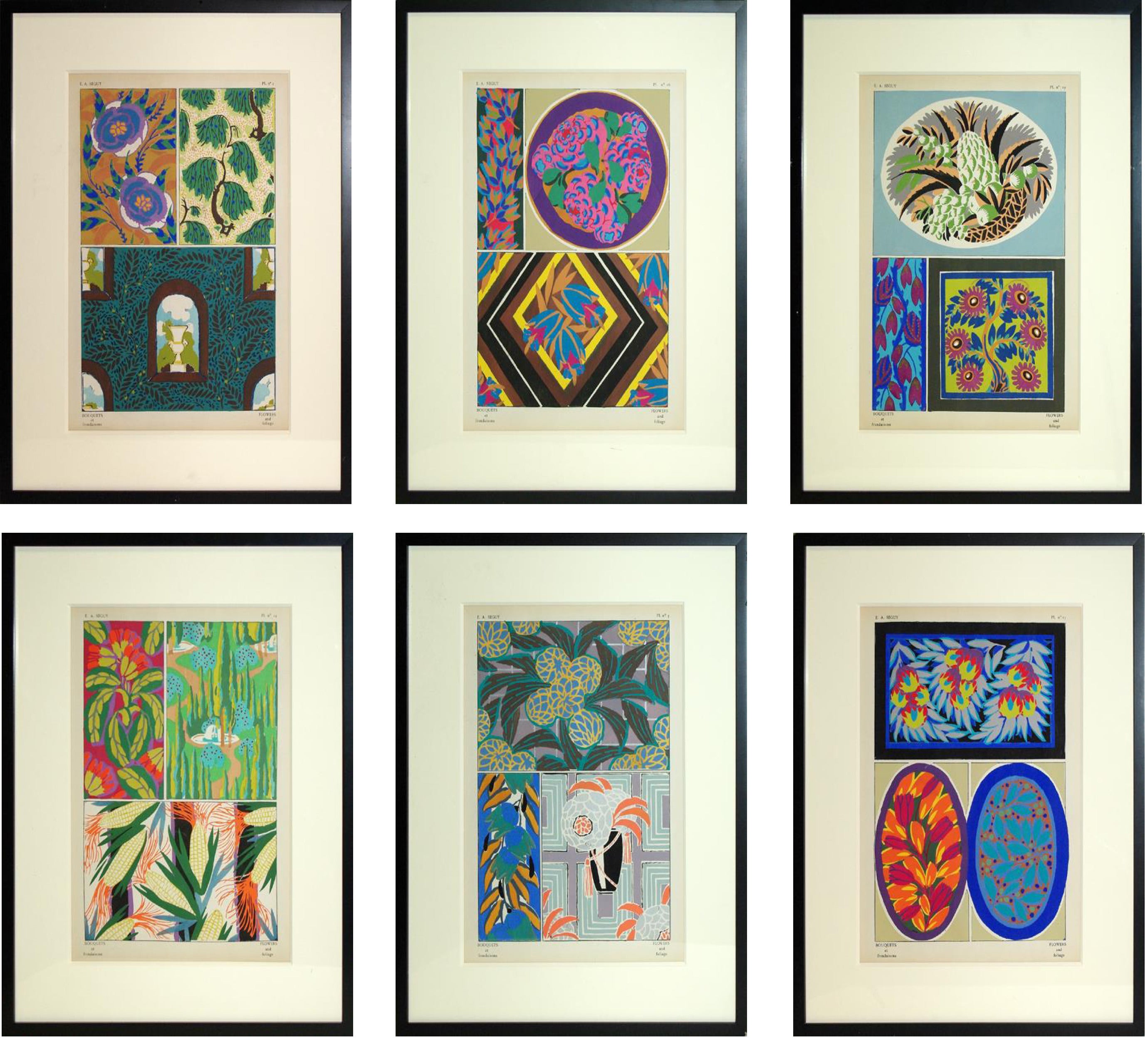 Set of Six Art Deco and Art Nouveau Prints For Sale
