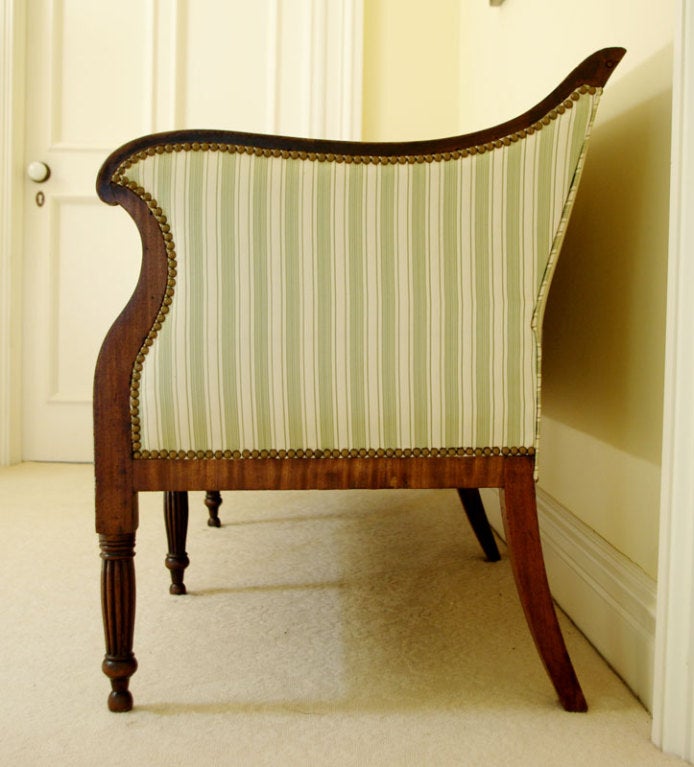 American Late Federal Mahogany Settee For Sale