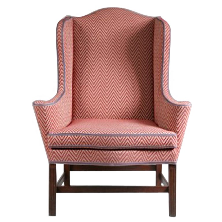 Monumental Chippendale Stop Fluted Serpentine Seat Easy Chair For Sale