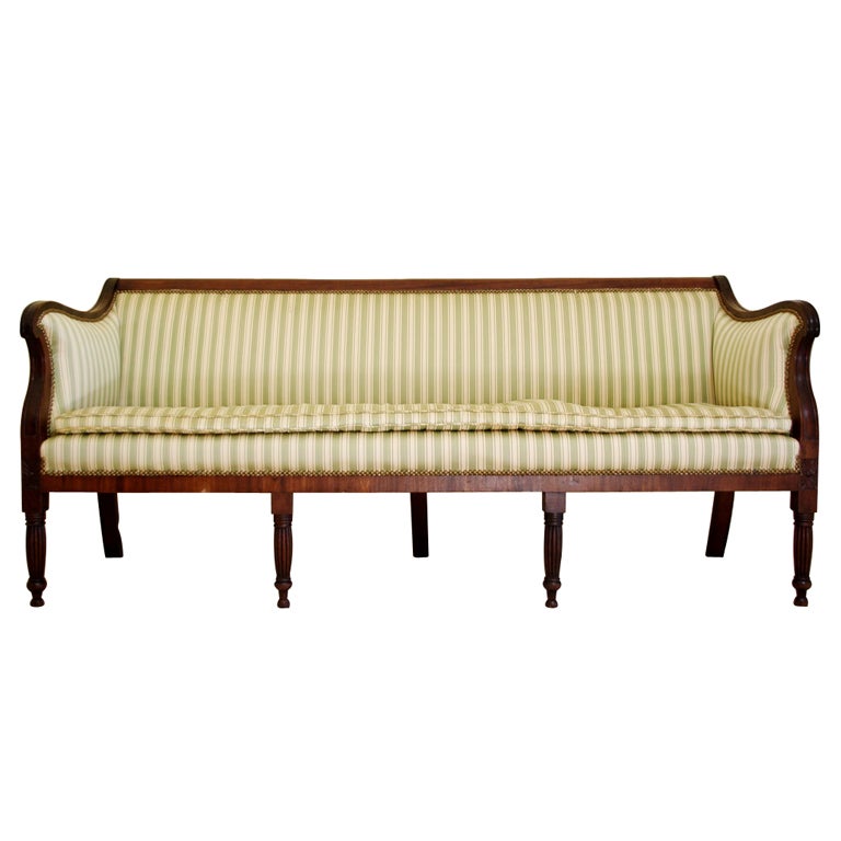 Late Federal Mahogany Settee For Sale