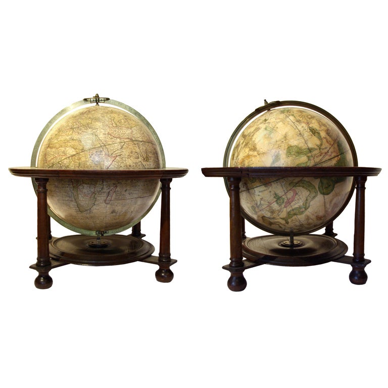 John Senex Pair of Terrestrial and Celestial Globes For Sale